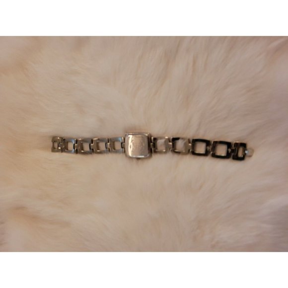 Womens Studio Square Link Watch Quartz Silver Tone Metal Geometric 8951 - Picture 6 of 7